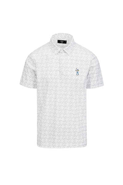 All Over Script Snap Placket Polo