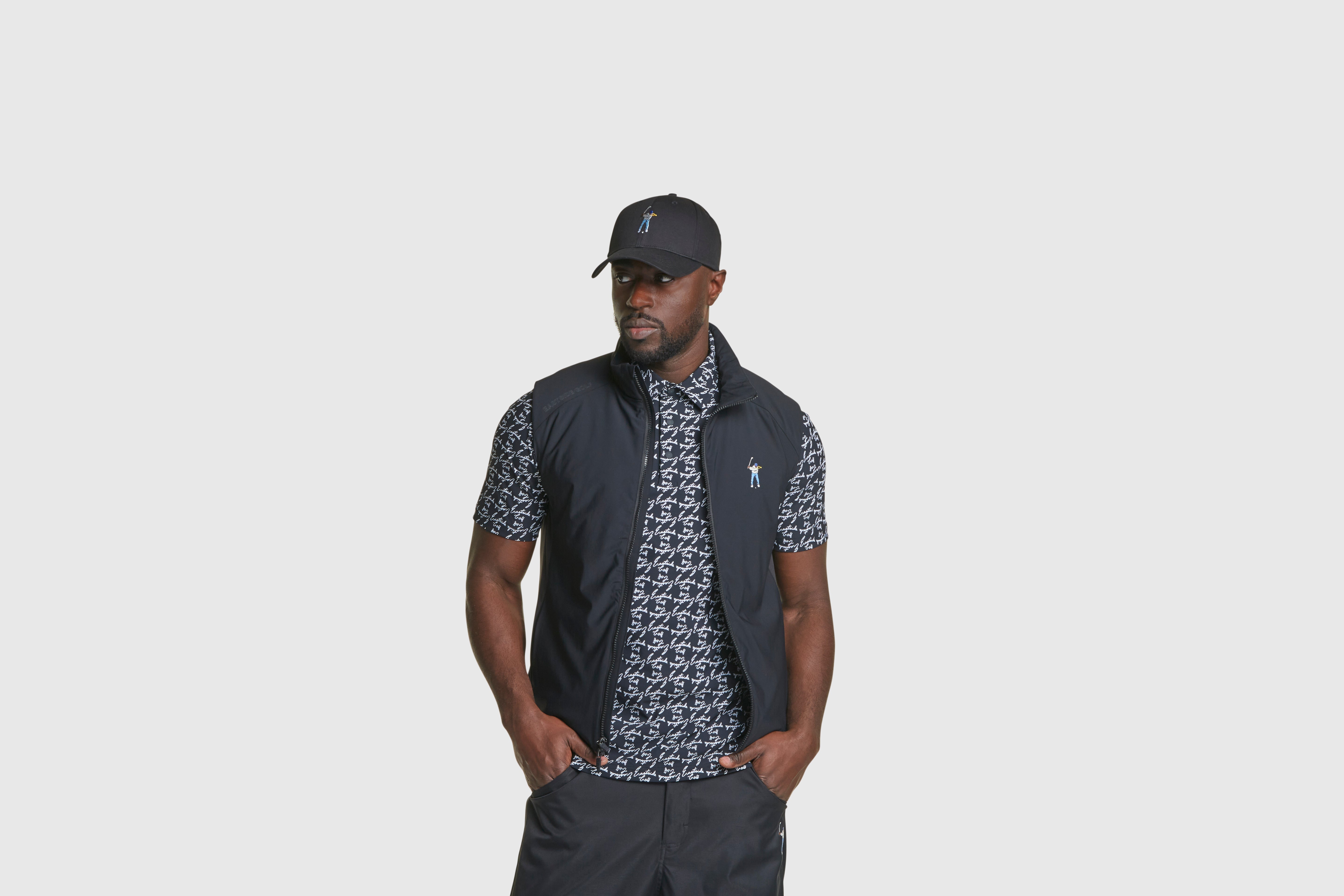 All Over Script Snap Placket Polo