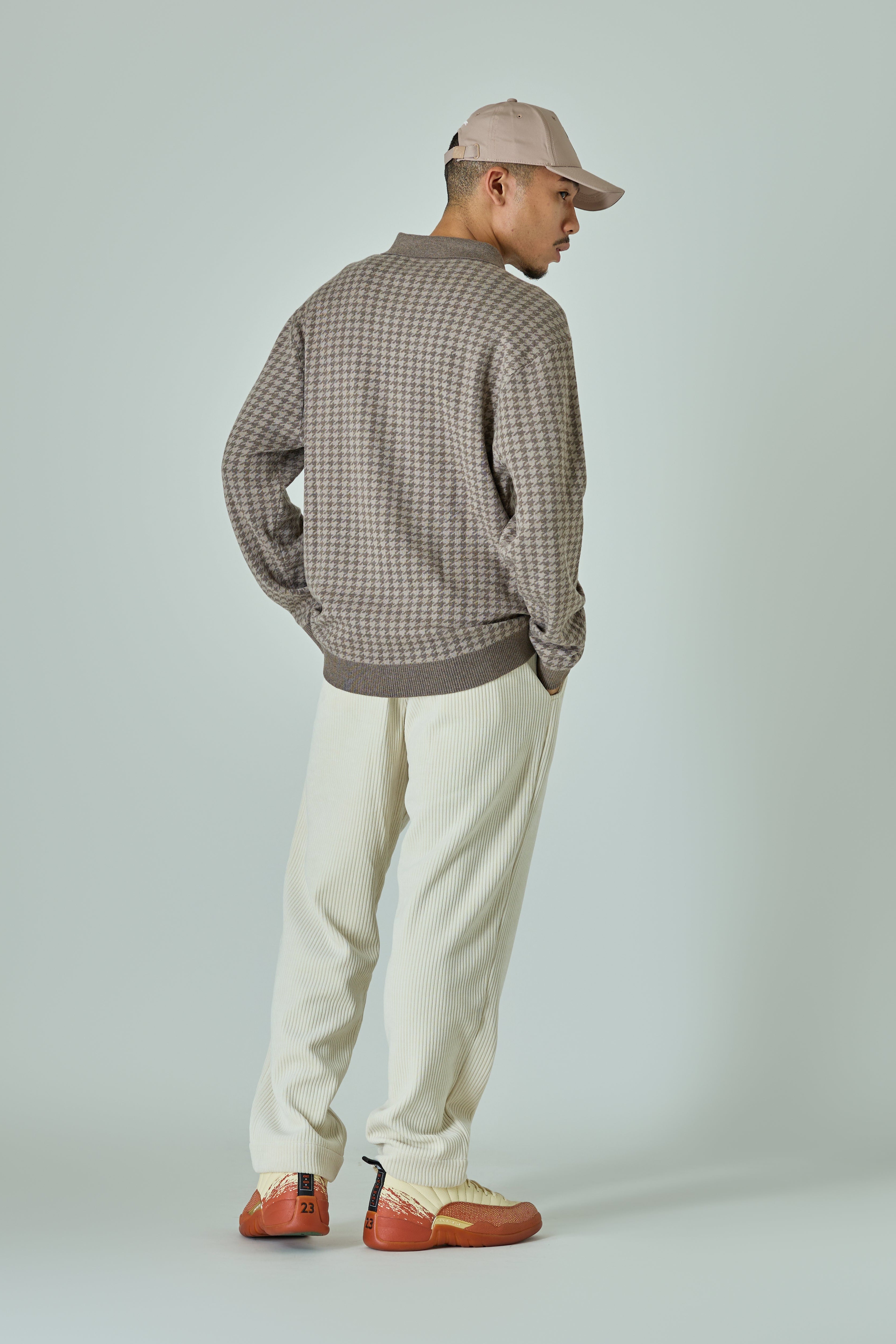 L/S HOUNDSTOOTH SWEATER POLO / 千鳥柄スエットポロ – Eastside Golf